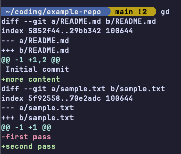 Example of a Git diff with a lot of cross file changes