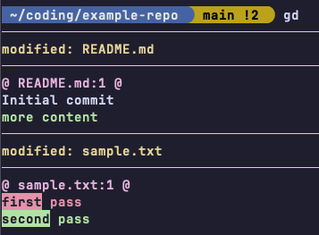 Example of a Git diff with a lot of cross file changes using diff-so-fancy
