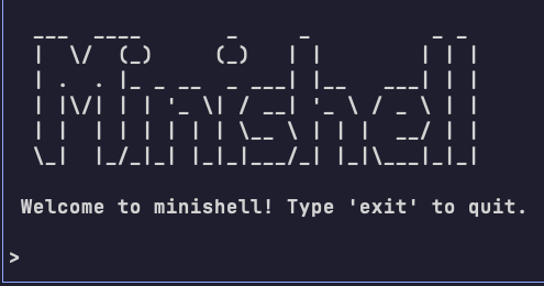 Greeting message with ASCII art logo