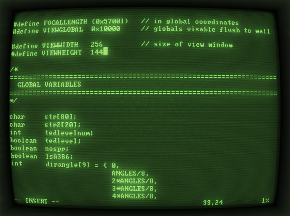 The original Vi program running with visuals.