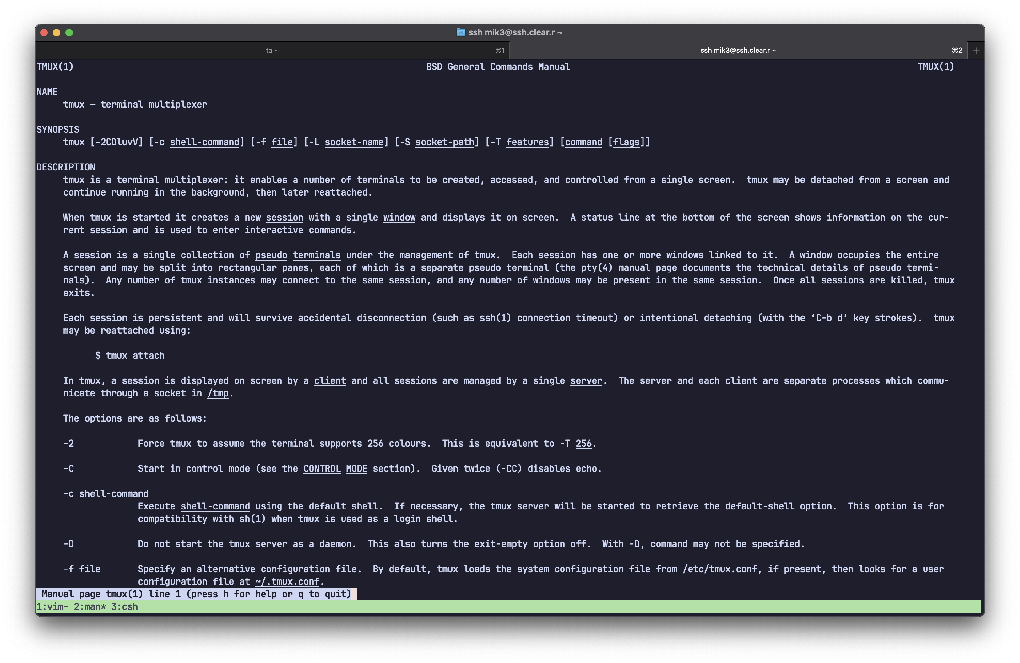 Out of the box tmux configuration.